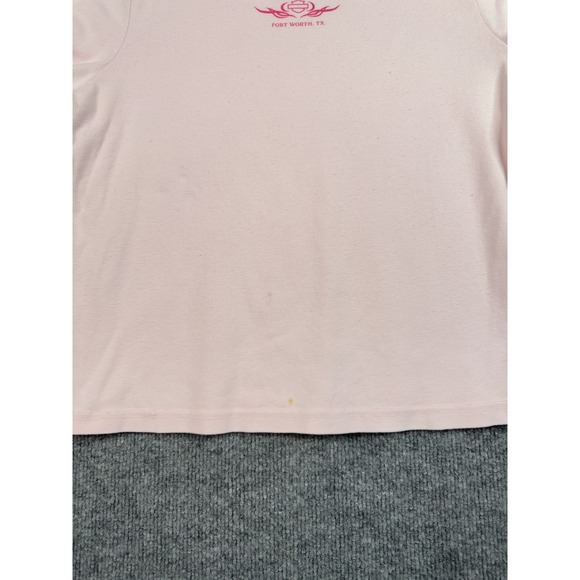 Harley-Davidson Womens Pink Tee XL Logo Fort Worth Made USA RK Stratman - Picture 16 of 16